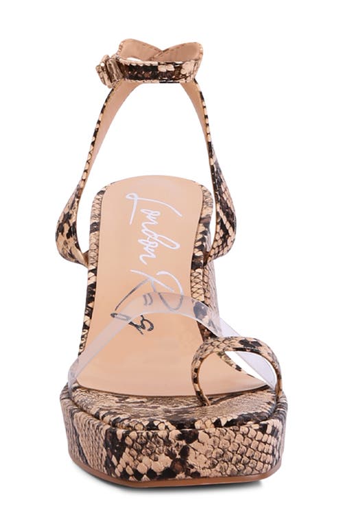 LONDON RAG LONDON RAG SUCH FLIRT SNAKE EMBOSSED BLOCK HEEL SANDAL 