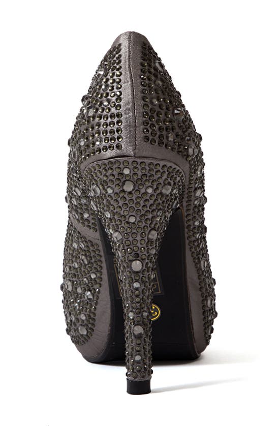 Lady Couture Lauren Rhinestone Embellished Platform Sandal In Pewter