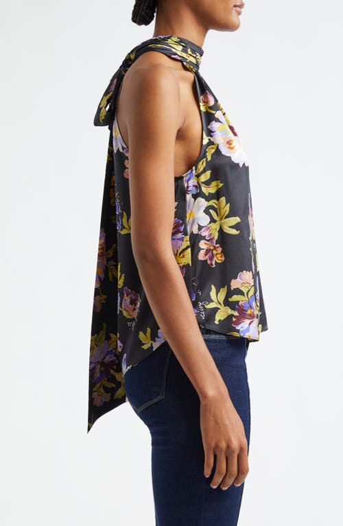 Shop Cinq À Sept Harlow Floral Silk Top In Black Multi