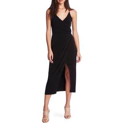 1.state Faux Wrap Midi Dress, Black