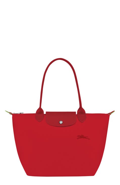 Longchamp Le Foulonné Small Bucket Bag in Red