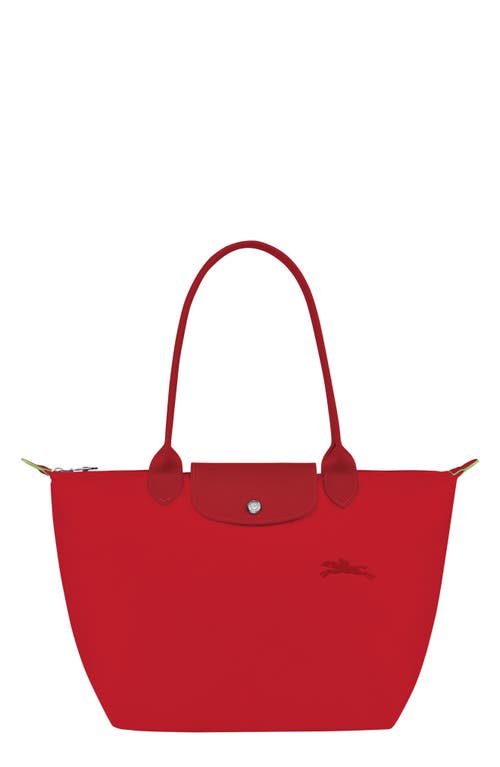 Longchamp Medium Le Pliage Green Recycled Canvas Shoulder Tote Bag in Tomato at Nordstrom