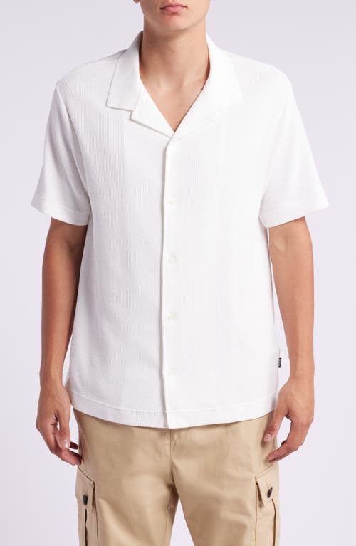 Shop Hugo Boss Boss Powell Cotton Corduroy Camp Shirt In White