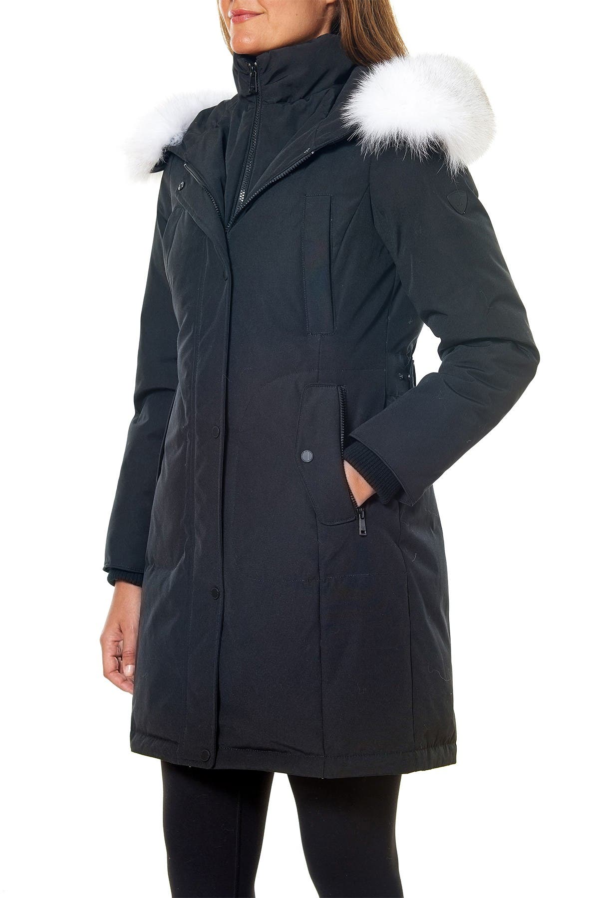 1 madison genuine fox fur trimmed parka