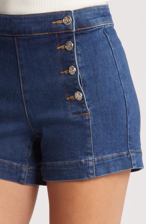 Shop Prosperity Denim Denim Sailor Shorts In Med Wash