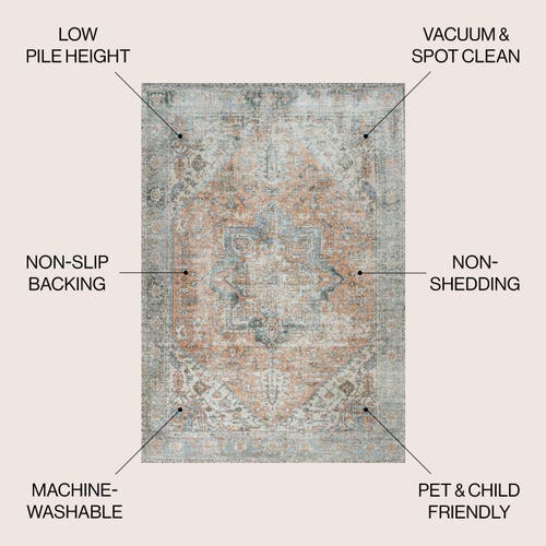 JONATHAN Y JONATHAN Y ARMAE DISTRESSED MEDALLION CHENILLE MACHINE-WASHABLE AREA RUG