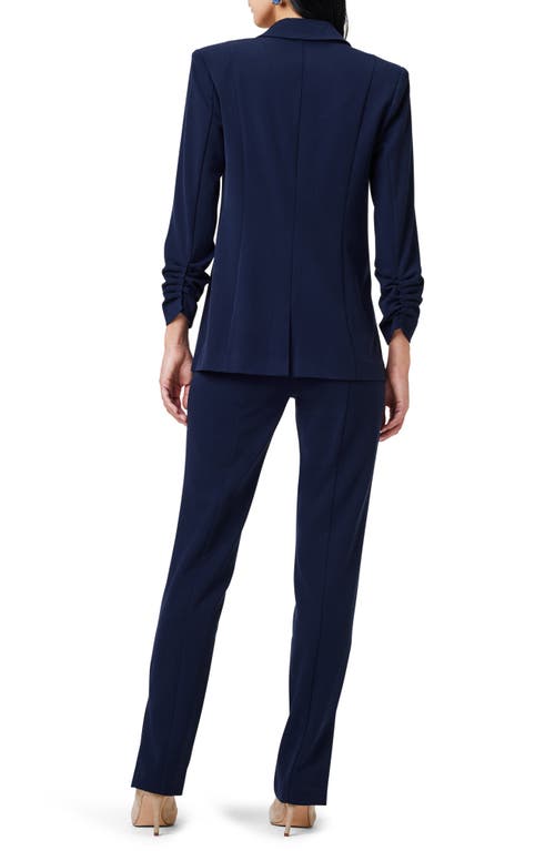 Nic + Zoe Avenue Scrunch Sleeve Blazer In Dark Indigo