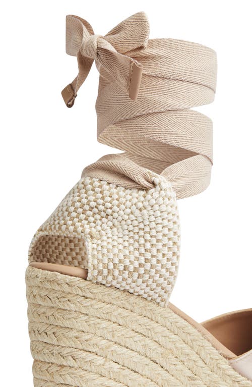 Lk Bennett Esmerelda Ankle Wrap Wedge Sandal In Natural