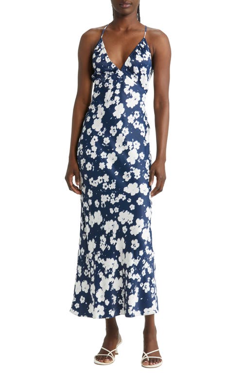 & Other Stories Floral Print Slipdress in Blue/White Floral Aop