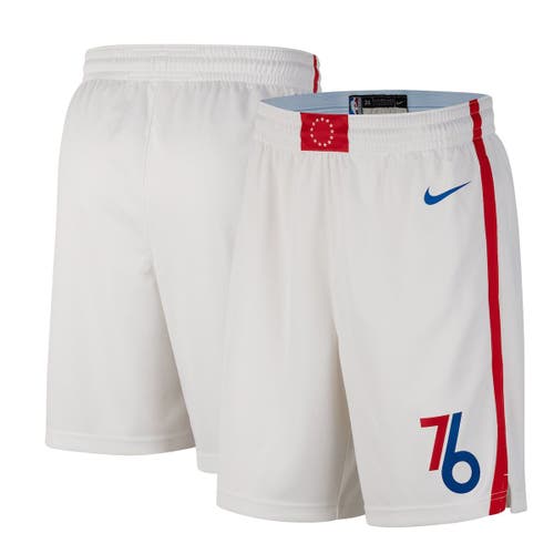 Men's Nike White Philadelphia 76ers 2022/23 City Edition Swingman Shorts