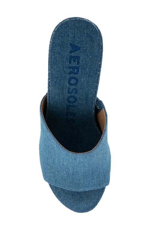 Shop Aerosoles Pierce Quilted Wedge Sandal In Denim W/denim Quilted Heel