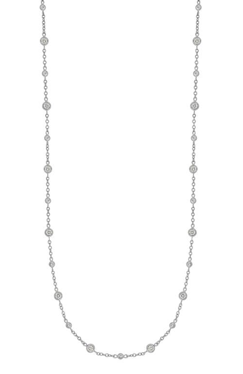 Shop Bony Levy Monaco Diamond Station Necklace In 18k White Gold