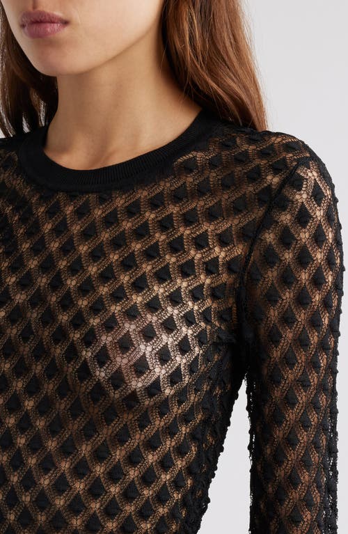 Shop Isabel Marant Zavia Open Knit Crewneck Sweater In Black