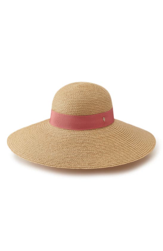 Shop Helen Kaminski Cori Raffia Sun Hat In Natural/ Pomelo