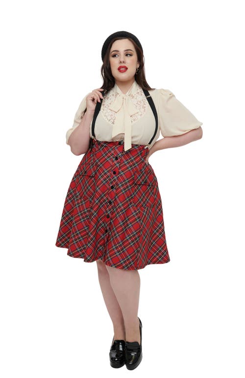 UNIQUE VINTAGE UNIQUE VINTAGE PLUS SIZE 1950S SUSPENDER FLARE SKIRT 