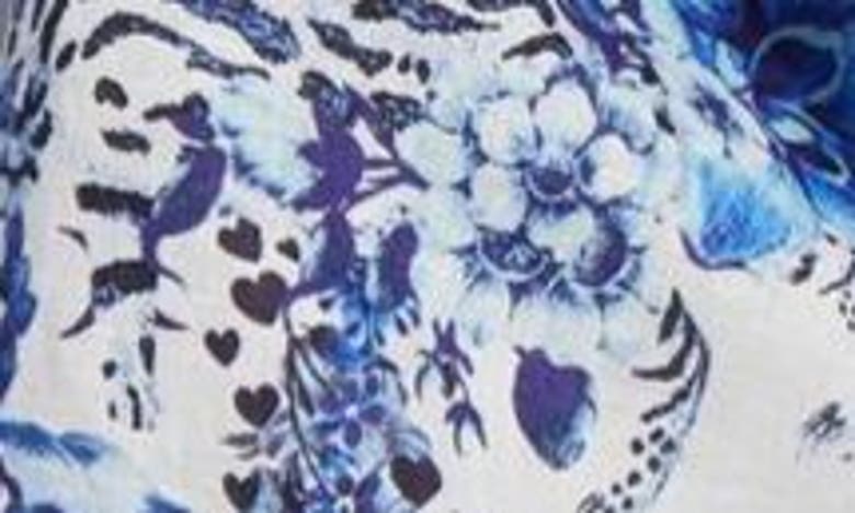 Shop Camilla Glaze & Graze Print Tie Front Silk Crepe Crop Shirt In Glaze And Graze