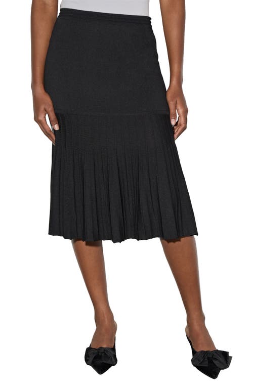 Shop Ming Wang Soft Mixed Media Trumpet Skirt In Black