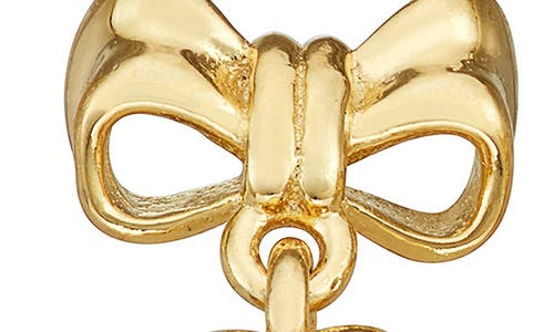 Fzn Bow Heart Stud Earrings In Yellow