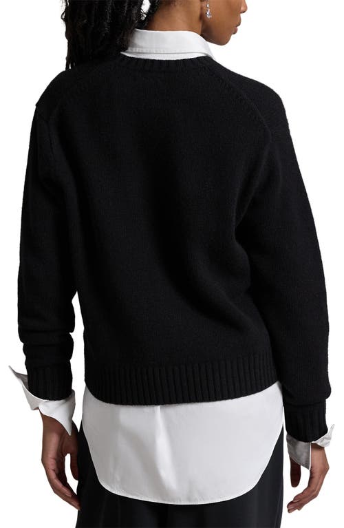 Shop Polo Ralph Lauren Party Bear Intarsia Wool & Cashmere Sweater In Polo Black Multi