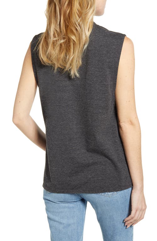 Shop Ag Zoey Heathered Tank Top In Heather Charcoal