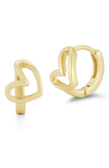 Glaze Jewelry Heart Huggie Hoop Earrings In Gold