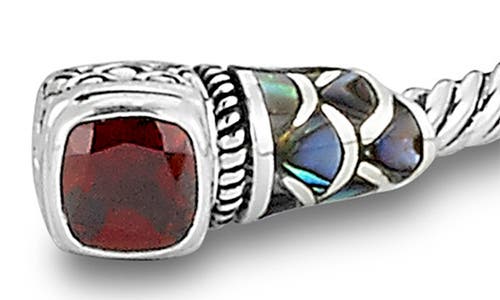Samuel B. Sterling Silver Twist Cable Cuff Bracelet In Silver/red