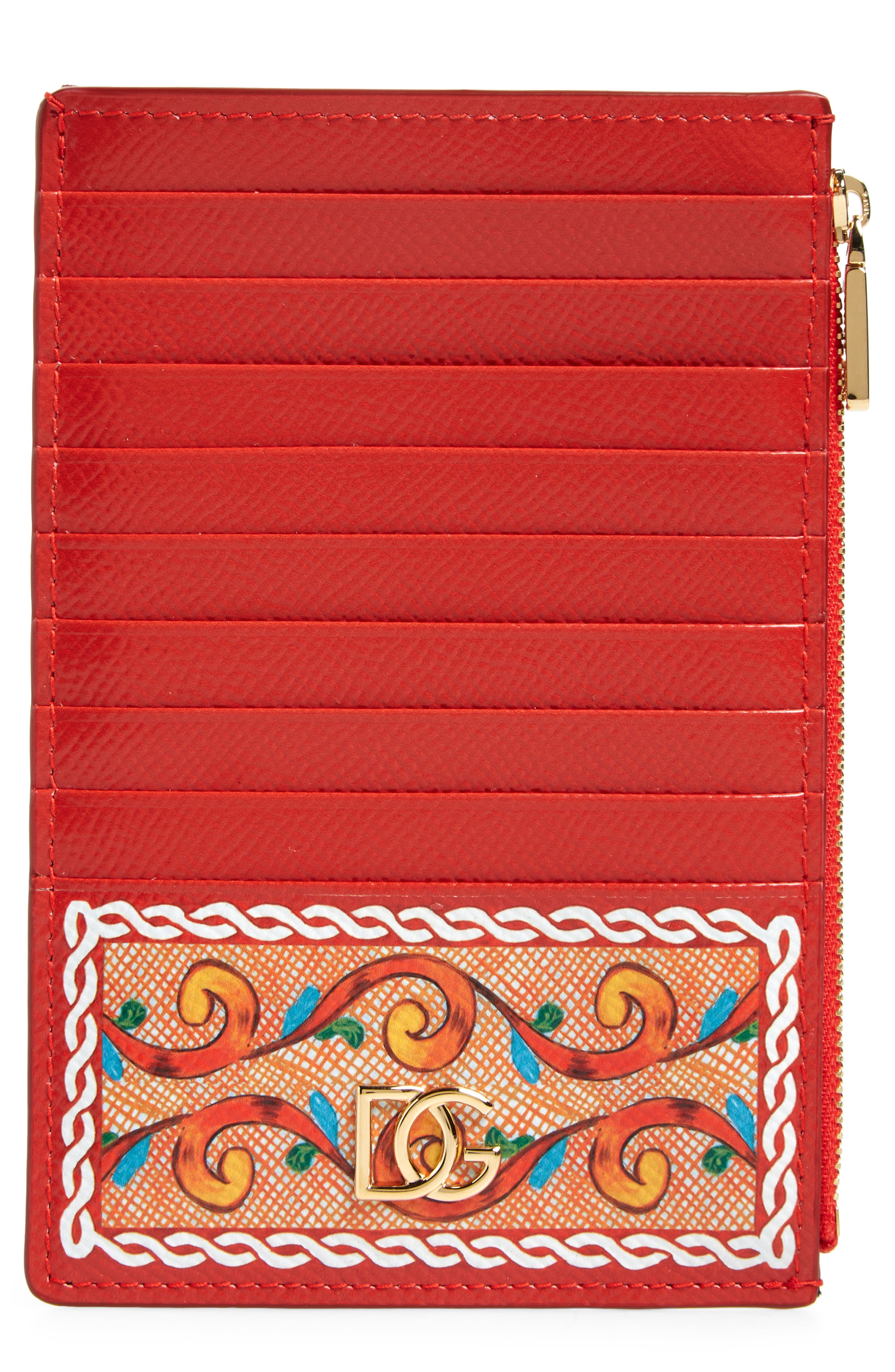 Dolce & Gabbana Large Carretto Print Leather Card Holder in Frigo 11 F.mutlicolo at Nordstrom
