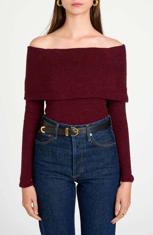 Shop Wayf Morgan Off The Shoulder Sweater In Dark Merlot