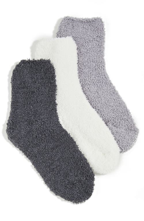 Stems 3-Pack Lounge Ankle Socks in Ivory/Grey/Charcoal