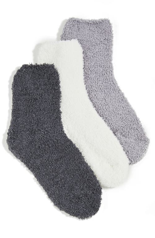 Shop Stems 3-pack Lounge Ankle Socks In Ivory/grey/charcoal