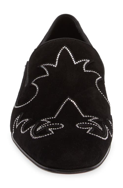 Christian Louboutin Dandysiago Grosgrain-trimmed Embellished Velvet Loafers In Black