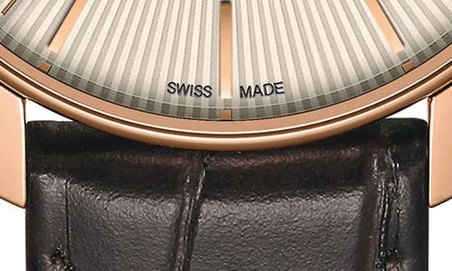 Rado Coupole Classic Automatic Leather Strap Watch, 38mm In Grey/brown/gunmetal