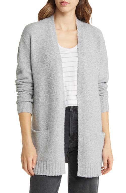 Caslon(R) Open Front Cardigan in Grey Heather