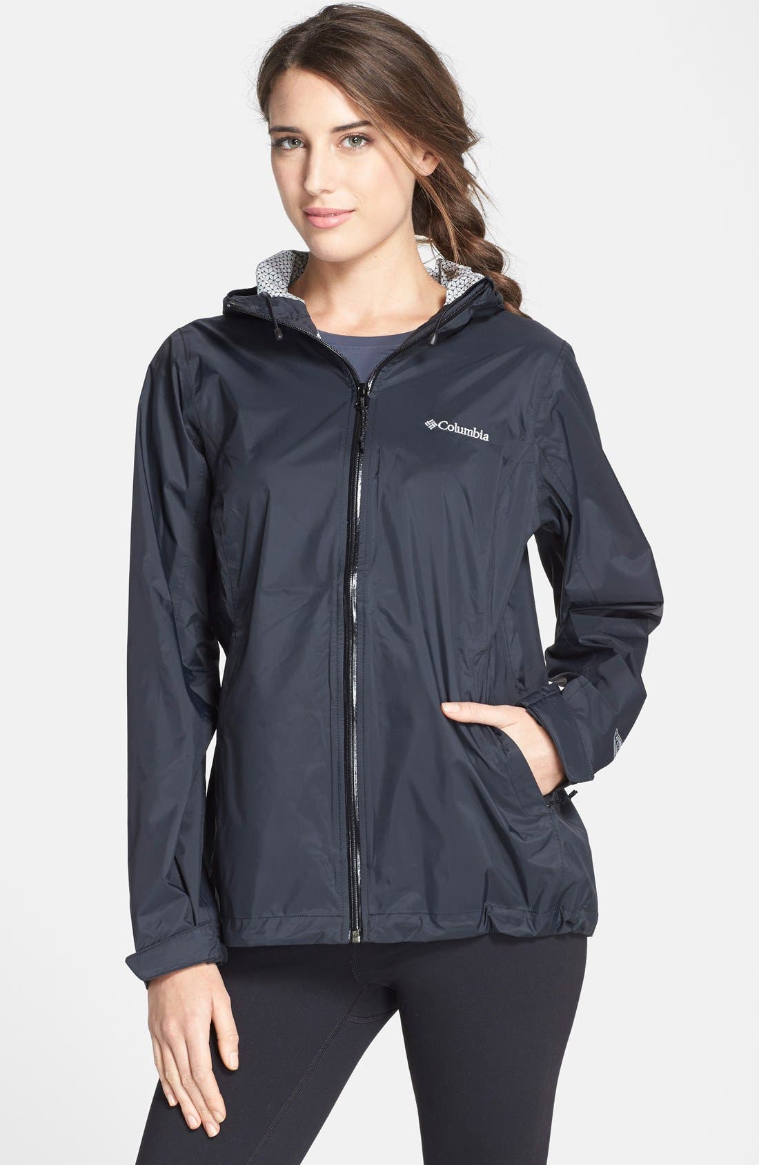 Columbia 'EvaPOURation' Modern Classic Fit Packable Waterproof Rain