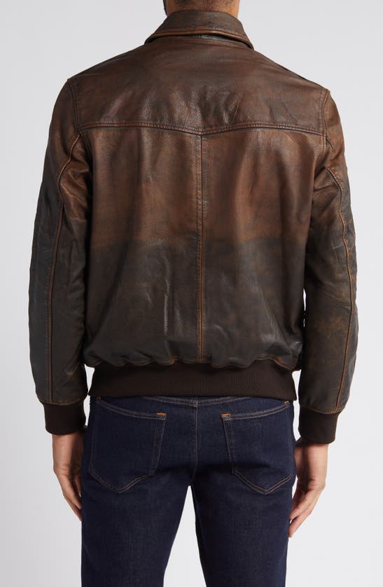 FRYE FRYE DISTRESSED WATER REPELLENT LEATHER AVIATOR JACKET 