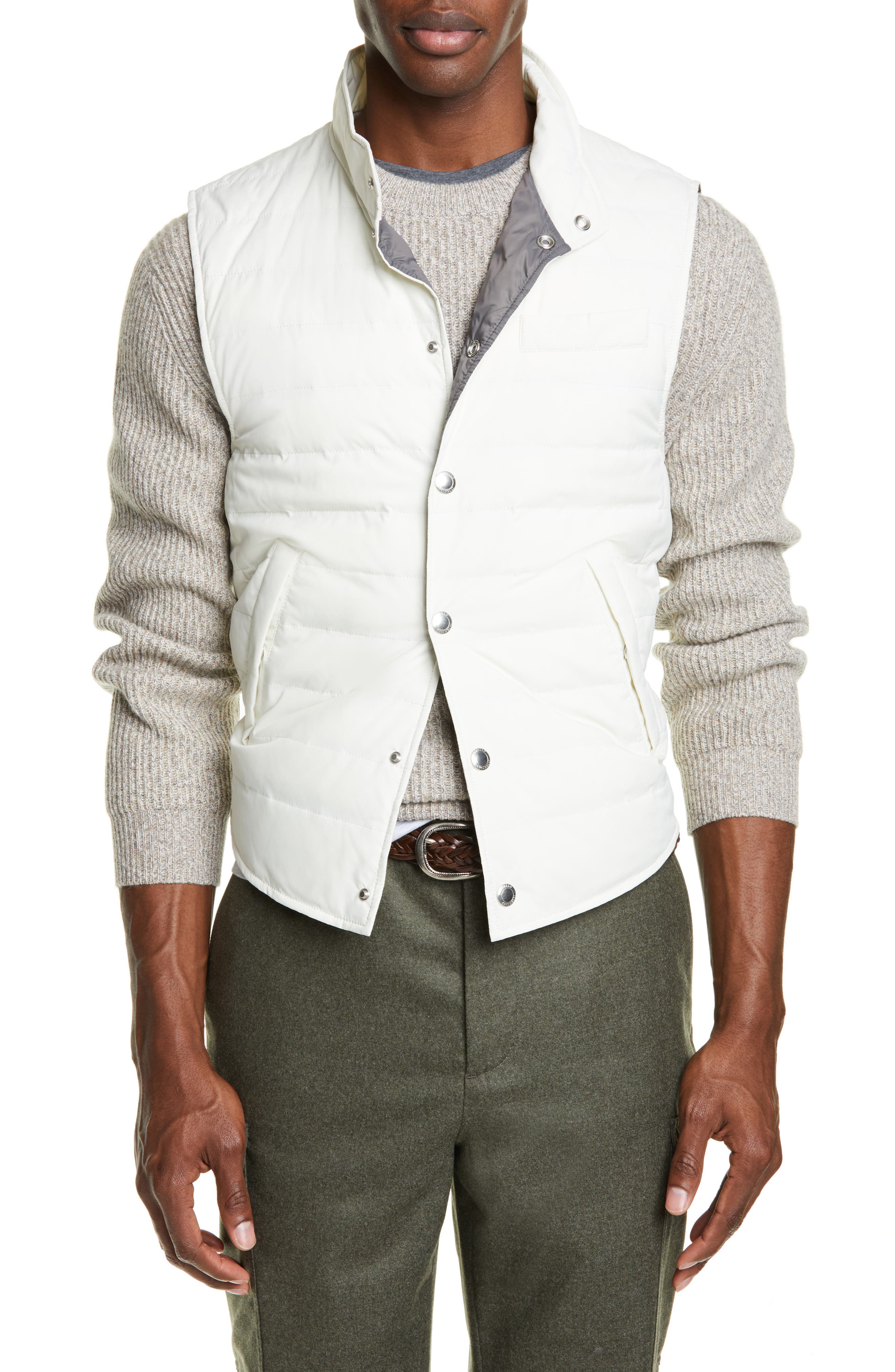 Brunello Cucinelli Down Vest In Off 