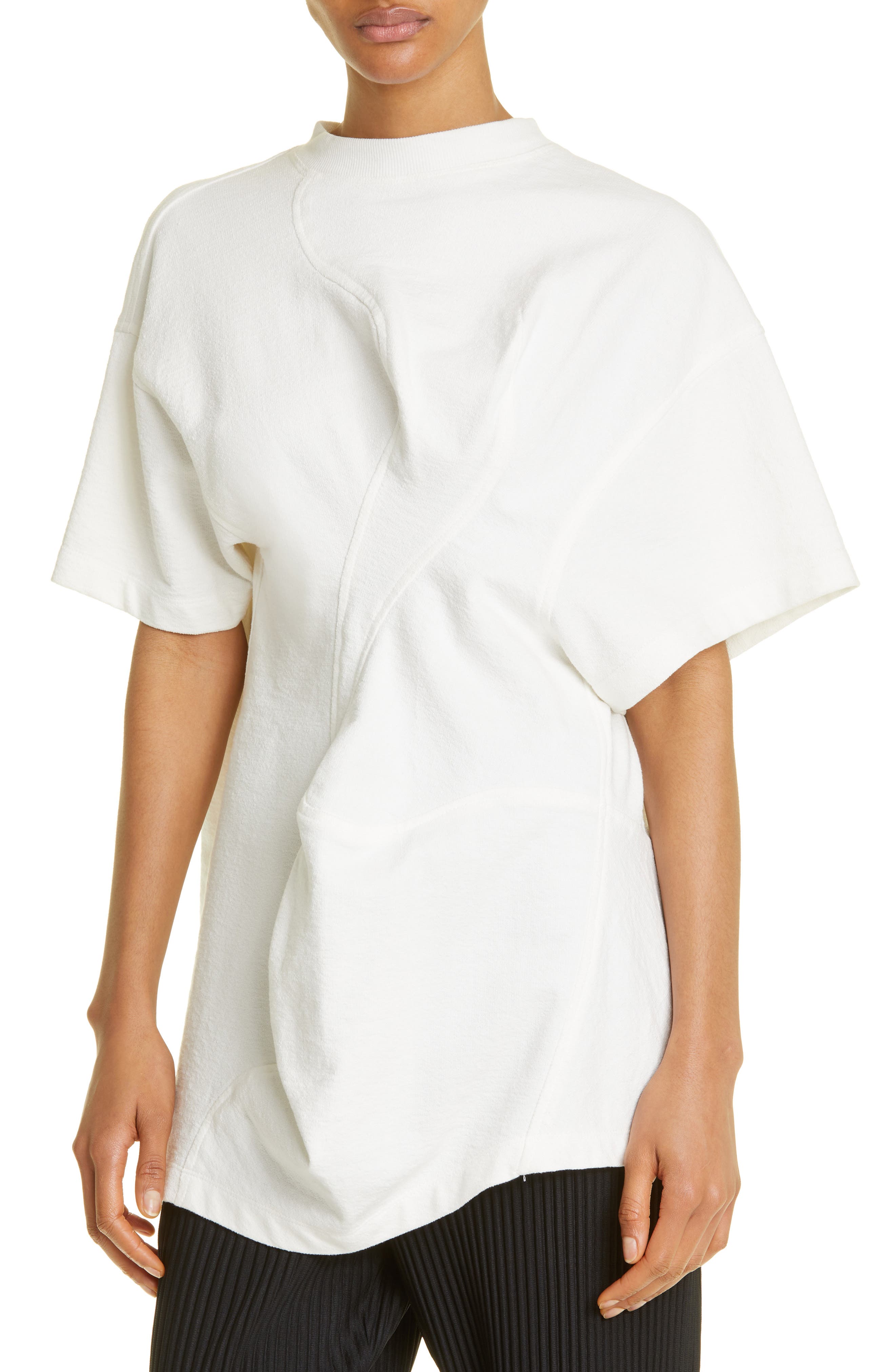 MELITTA BAUMEISTER Twisted Cotton T-Shirt in Off White | Smart Closet