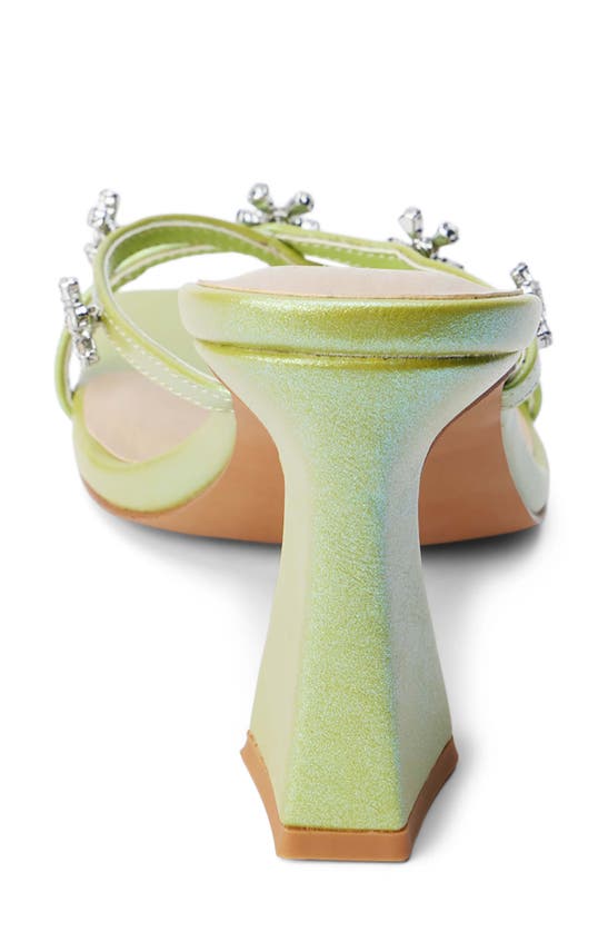 Shop Coconuts By Matisse Levi Crystal Flower Slide Sandal In Lime