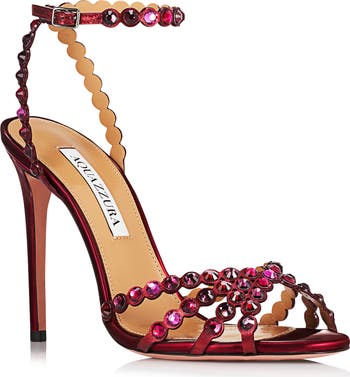 Crystal ankle 2025 strap sandals