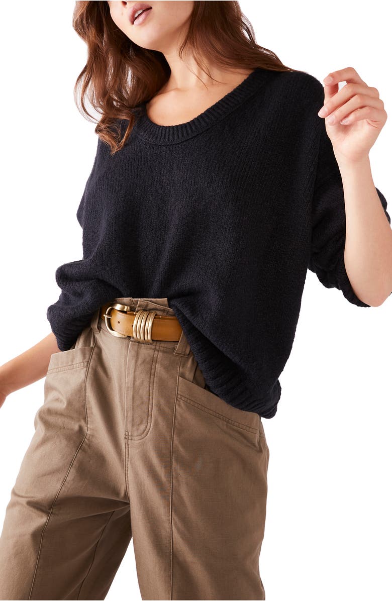 FREE PEOPLE Brookside Sweater, Main, color, BLACK