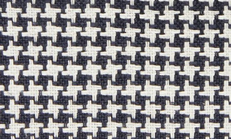 Clifton Wilson Houndstooth Cotton Pocket Square In Navy