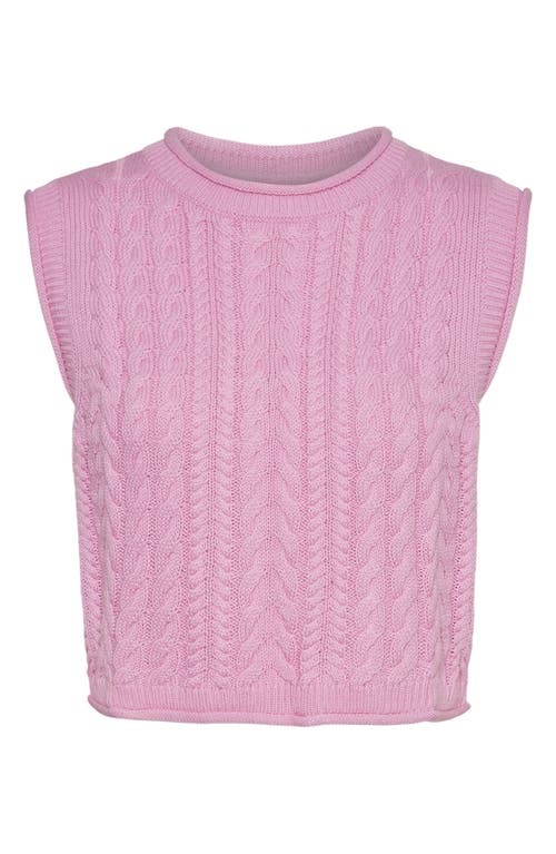 VERO MODA Festina Cable Knit Tank Prism Pink at Nordstrom,