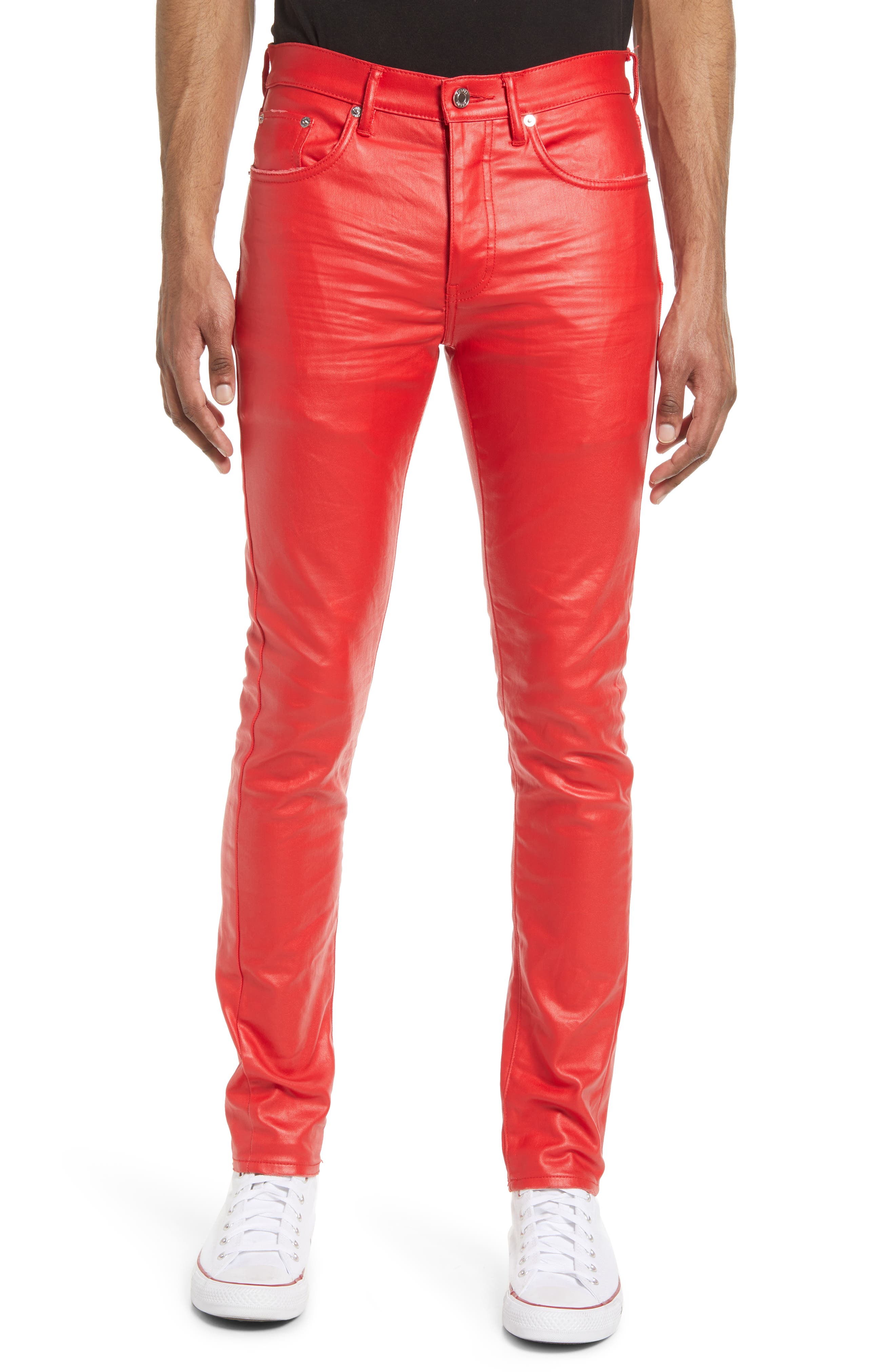 red skinny pants for men