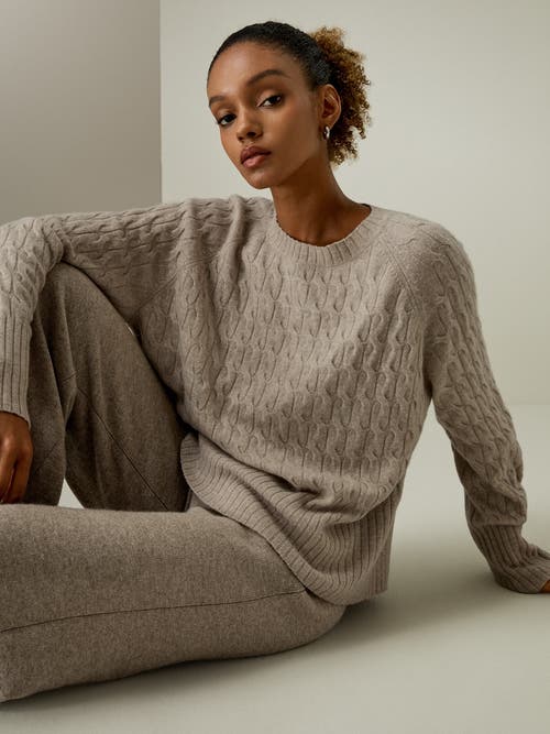 Lilysilk Baby Cashmere Cable-knit Sweater In Camel