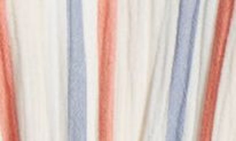 Shop Caslon Stripe Cotton Gauze Tiered Dress In Pink Beach- Red Napa Stripe