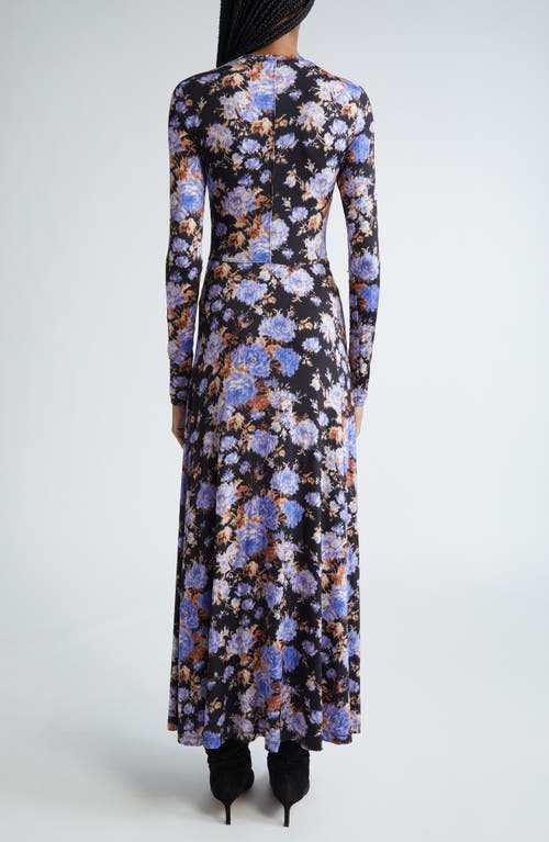 Shop Ulla Johnson Naia Floral Long Sleeve Maxi Dress In Iris