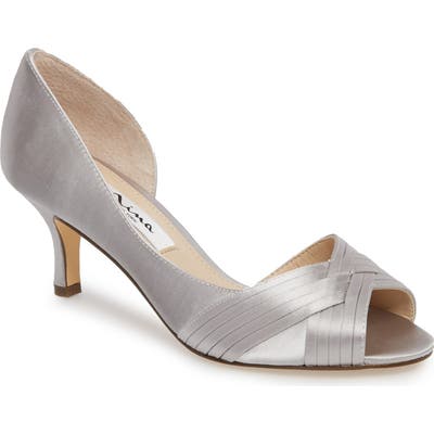 Nina Contesa Open Toe Pump, Metallic