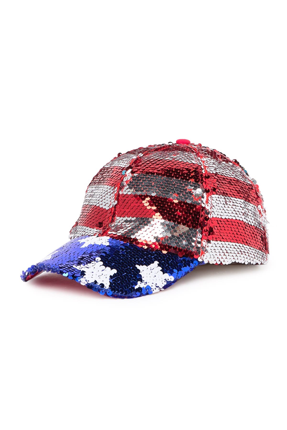 Collection Xiix American Sequin Baseball Cap In Red/white/blue