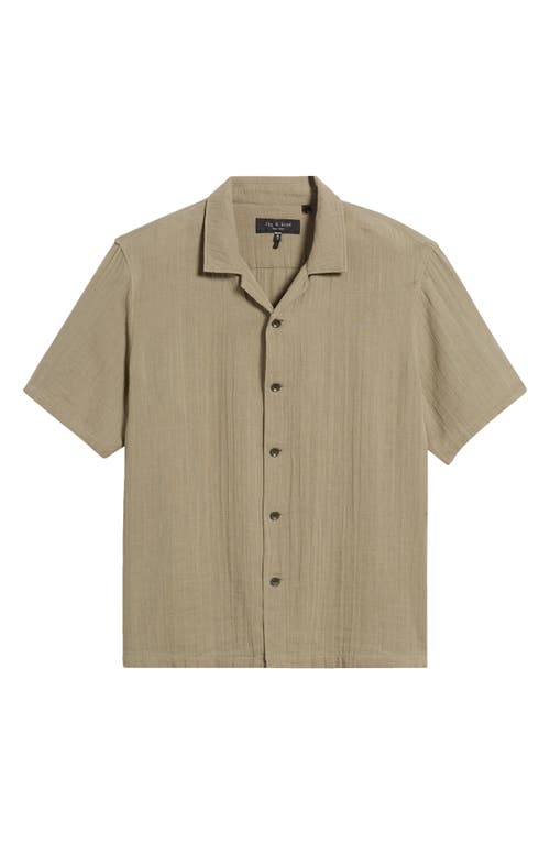 Avery Cotton Short Sleeve Button-Up Shirt in Vetiver