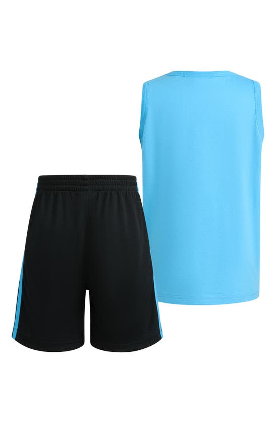 Shop Adidas Originals Adidas Kids' Graphic Tank & Mesh Shorts Set In Semi Blue Burst